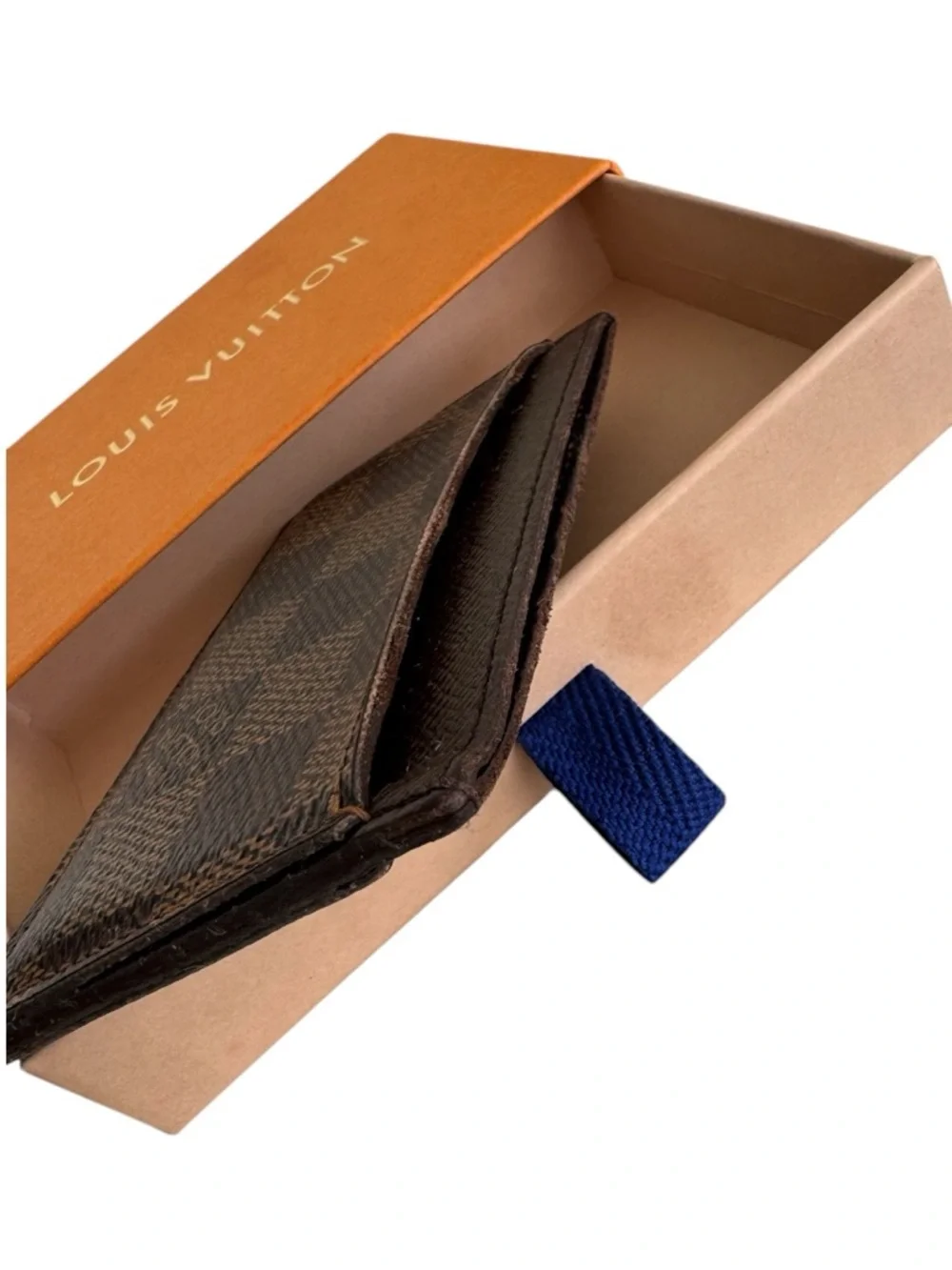 Louis Vuitton Damier Ebene Card Holder Wallet Brown Checkered Authentic - Picture 4 of 10